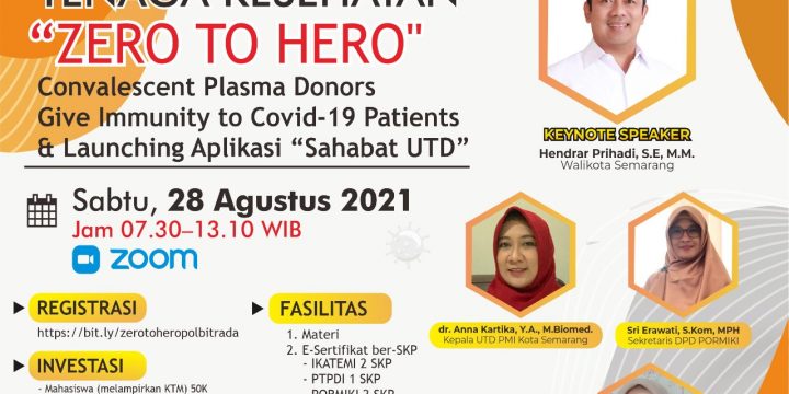 Ikuti Webinar – Convalensent Plasma Donors Give Immunity to Covid-19 Patiens & Launching Aplikasi “Sahabat UTD”